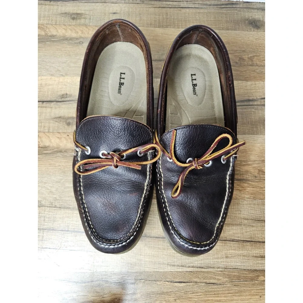 L.L Bean Signature Premium Leather Men's  Boat Shoes El Salvador Men's Size 11 D